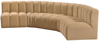 Arc - Velvet 5 Piece U-Shaped Modular Sofa