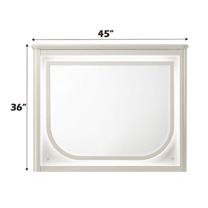 Laveda - Mirror With LED - Pearl White
