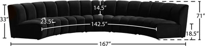 Infinity - 5 Piece Velvet Modular Sectional