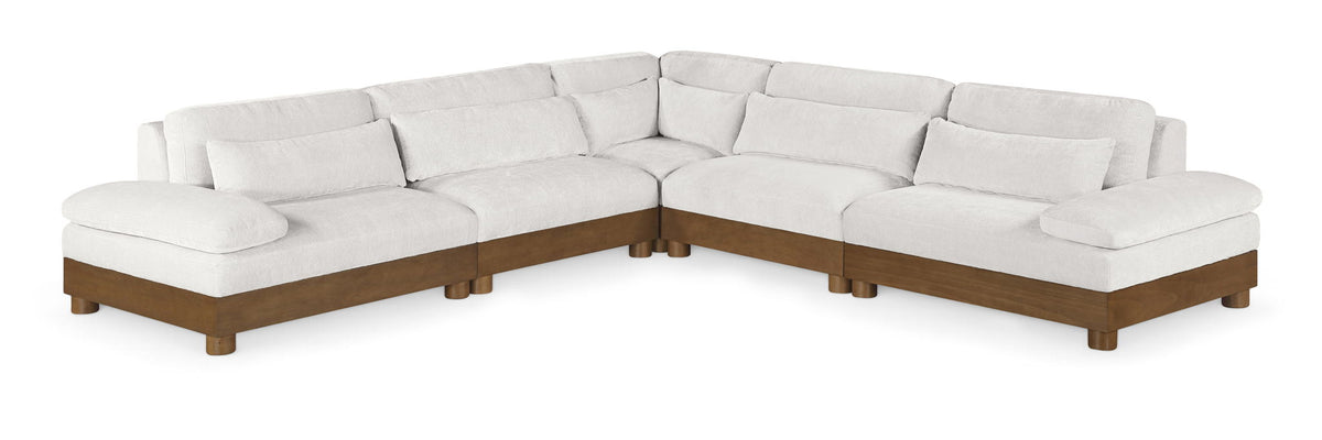 Turin - Chenille Fabric Upholstered Modular Sectional - Cream