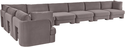 Hammond - Velvet Performance Fabric Upholstered 8 Piece L-Shaped Sectional
