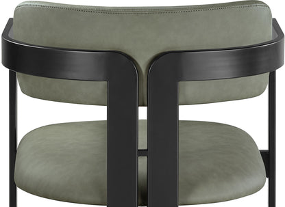 Aurum - Vegan Leather Upholstered Dining Chair With Graphite Black Base (Set of 2)