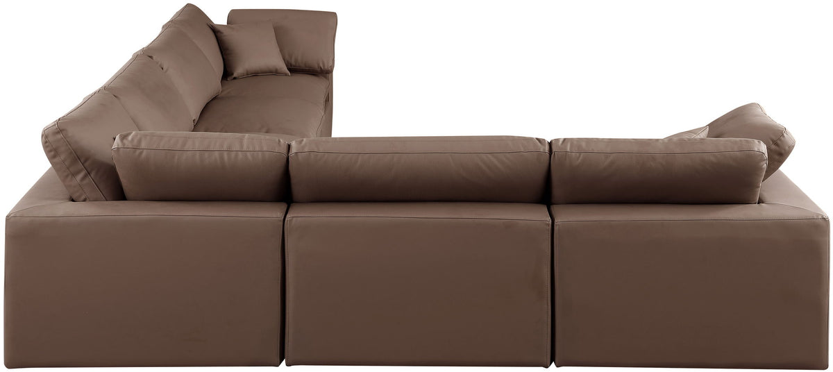 Comfy - 6 Piece Faux Leather Modular Corner Sectional