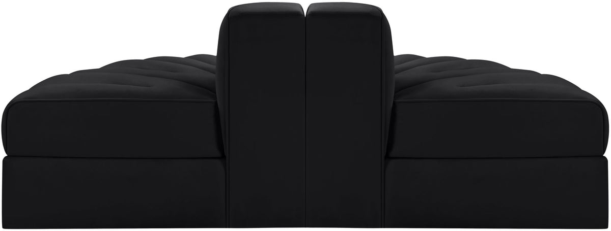 Rummi - Velvet Performance Fabric Upholstered 2 Piece Rounded Modular Loveseat