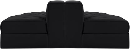 Rummi - Velvet Performance Fabric Upholstered 2 Piece Rounded Modular Loveseat