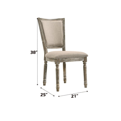 Gabrian - Fabric Side Chair (Set of 2) - Two-Tone Beige & Reclaimed Gray
