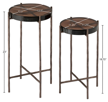 Vetra - Iron Base Bunching End Table - Bronze
