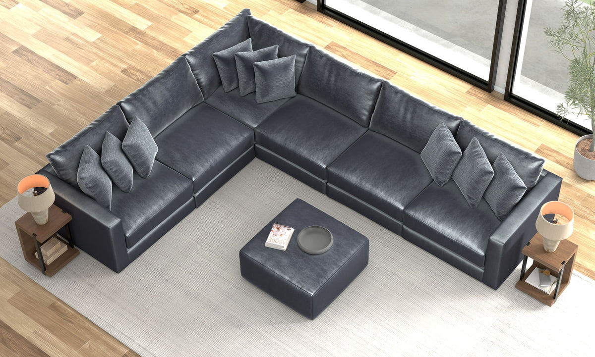 Remington - Modular Sofa And Cocktail Ottoman - Slate