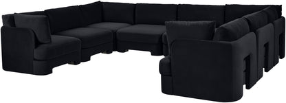 Hammond - Velvet Performance Fabric Upholstered 8 Piece U-Shaped Sectional
