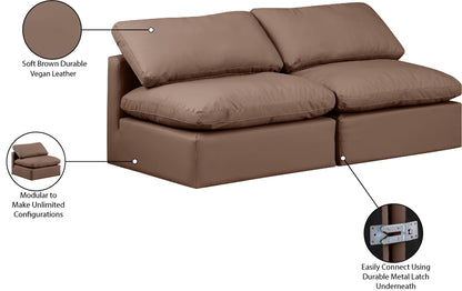 Indulge - Faux Leather 2 Seat Modular Armless Sofa