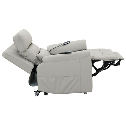 Marsha - Power Recliner With Lift & Massage - Light Gray Leather