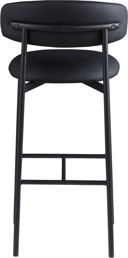 Lupita - Vegan Leather Upholstered Bar Stool With Matte Black Frame (Set of 2)