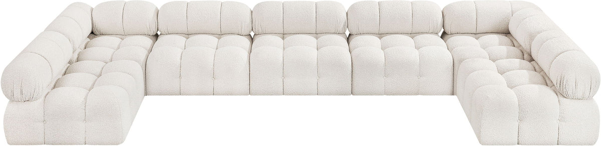 Ames - 7 Piece Boucle Fabric Modular Sectional