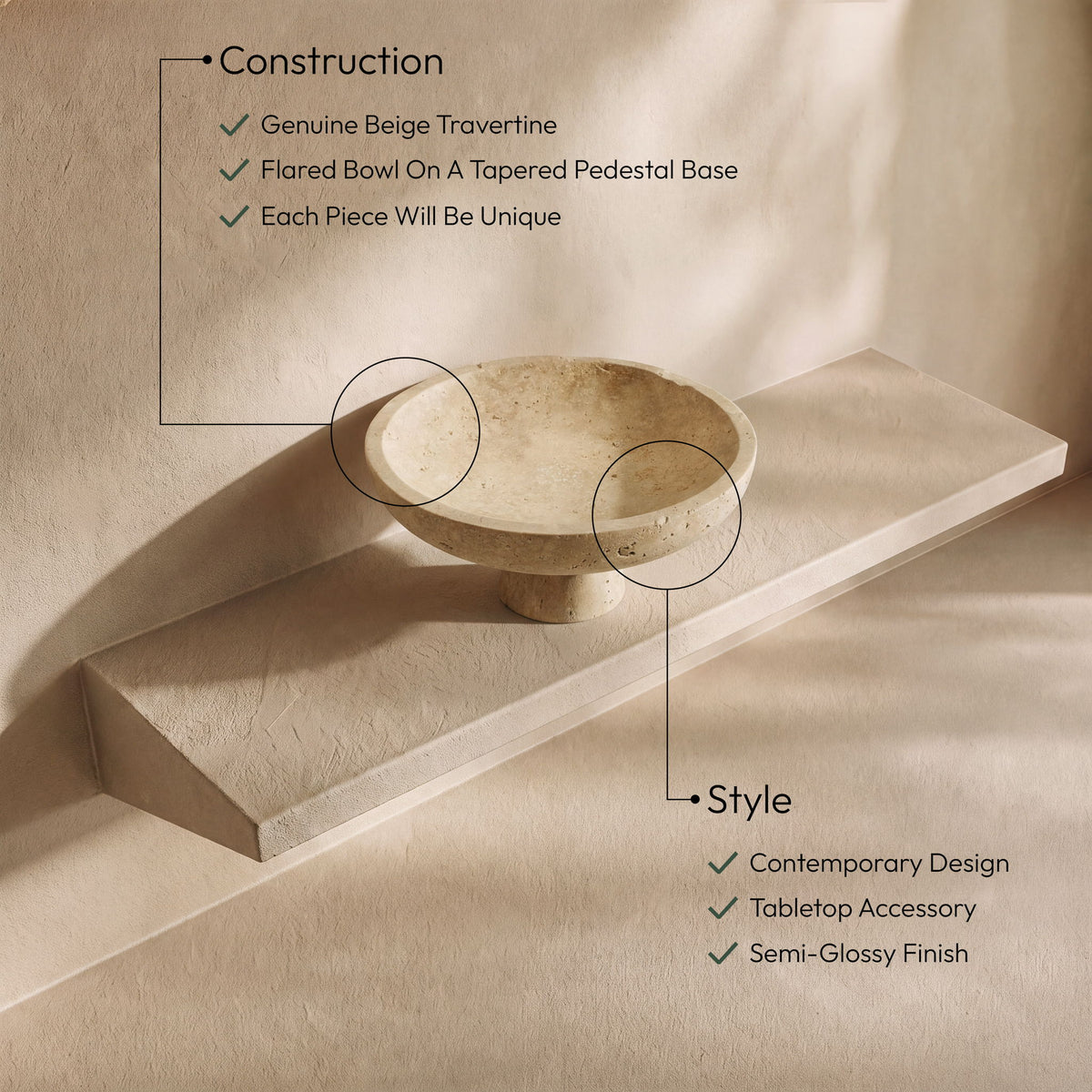 Simpson - Travertine Bowl