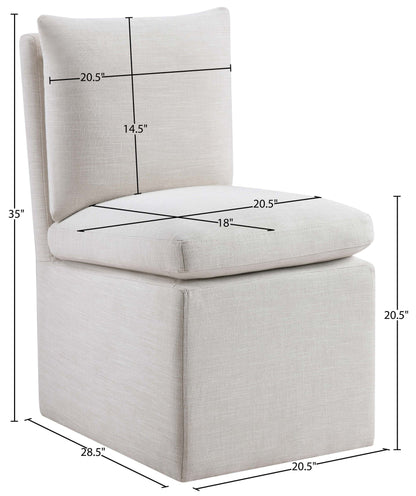 Nelori - Linen Textured Performance Fabric Upholstered Dining Chair (Set of 2)