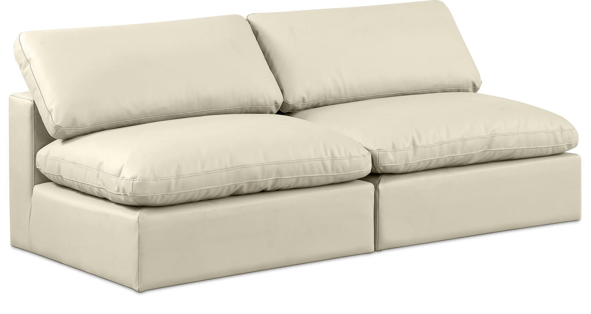 Comfy - Faux Leather Modular Armless Sofa 2 Seats