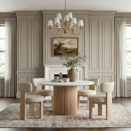 Atelier - Vegan Leather Upholstered Dining Chair (Set of 2) - Painted Natural Frame