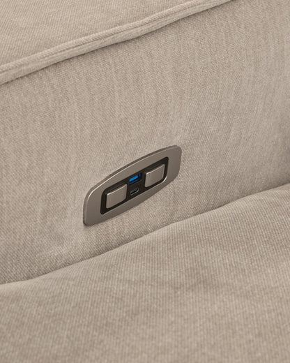 Carceri - 3-Piece Power Sectional Reclining Sofa With Armless Power Recliner - Cashmere