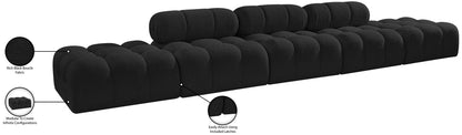 Ames - 5 Piece Boucle Upholstered Modular Sofa With 2 Armless Seats