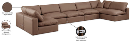 Comfy - 7 Piece Faux Leather Modular Armless Sectional