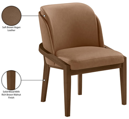 Navo - Vegan Leather Upholstered Dining Chair - Brown