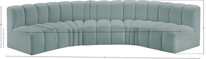 Arc - Faux Leather 5 Piece U-Shaped Modular Sofa