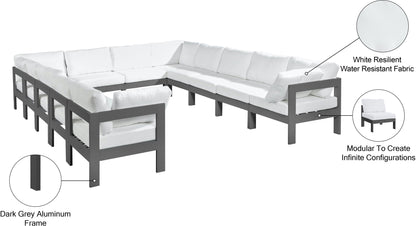 Nizuc - Outdoor Patio 12 Piece Modular Sectional With Gray Frame