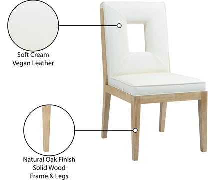 Gwendolyn - Faux Leather Dining Side Chair With Natural Frame (Set of 2)