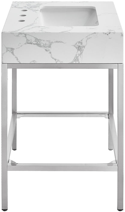 Marmo - Engineered Marble Bathroom Vanity With Chrome Base