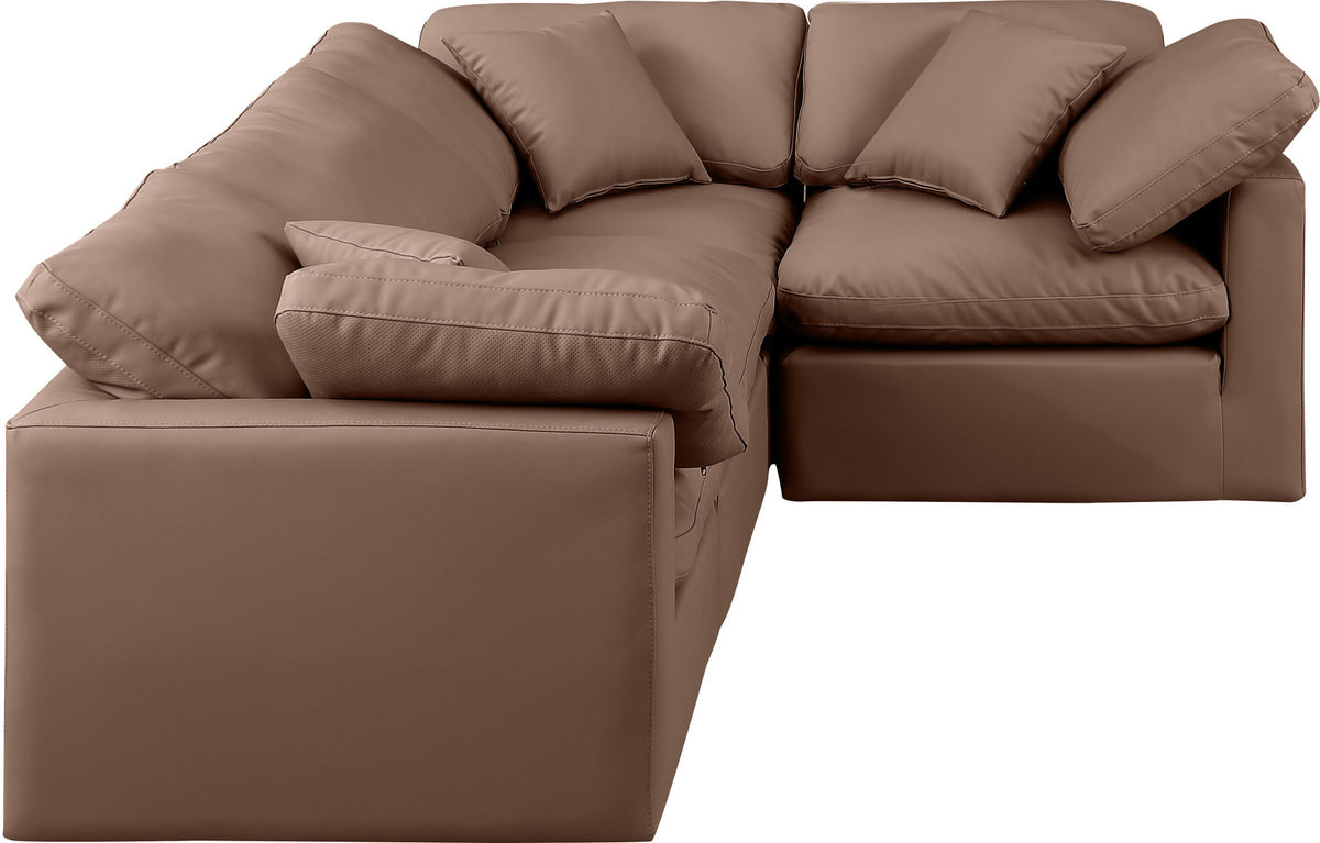 Indulge - Faux Leather 4 Piece Modular Corner Sectional