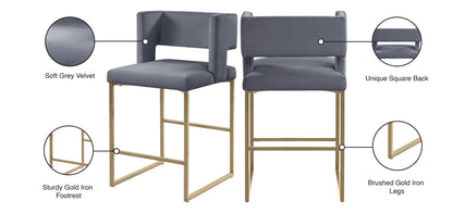 Caleb - Counter Stool with Gold Legs (Set of 2)