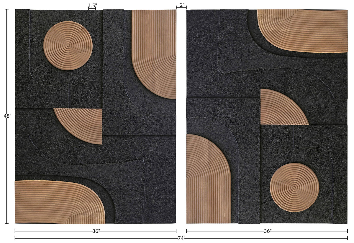 Element - Mango Wood 2 Piece Wall Art