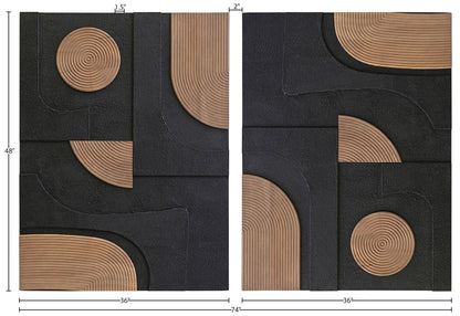 Element - Mango Wood 2 Piece Wall Art