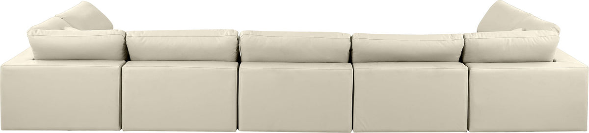 Comfy - 7 Piece Faux Leather Modular Armless Sectional