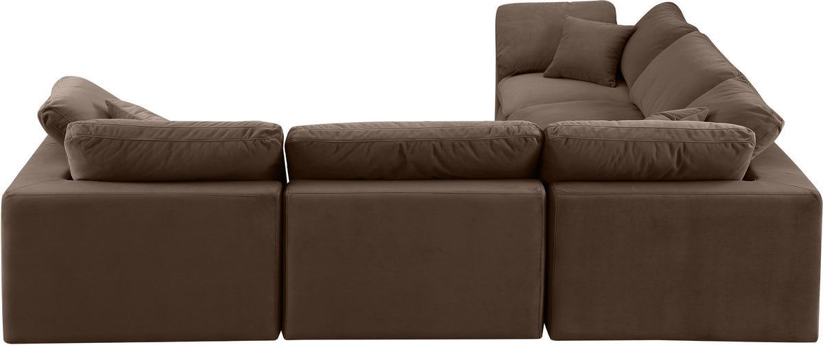 Comfy - 5 Piece Velvet Modular Corner Sectional