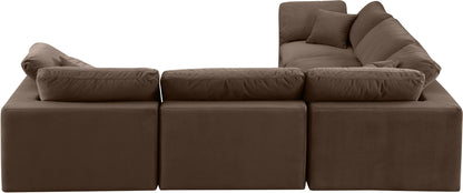 Comfy - 5 Piece Velvet Modular Corner Sectional