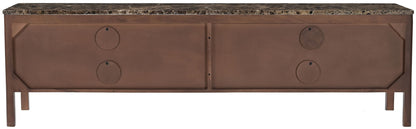 Varenna - 69" Genuine Marble And Acacia Wood Media Console