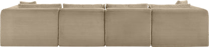 Shaggy - Fabric 5 Piece Modular Sectional With Ottoman