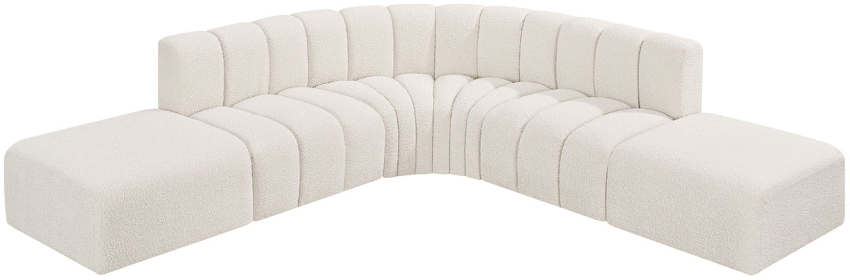 Arc - Boucle Fabric 6 Piece Corner Modular Sofa