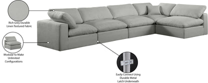 Comfy - 5 Piece Linen Modular Sectional