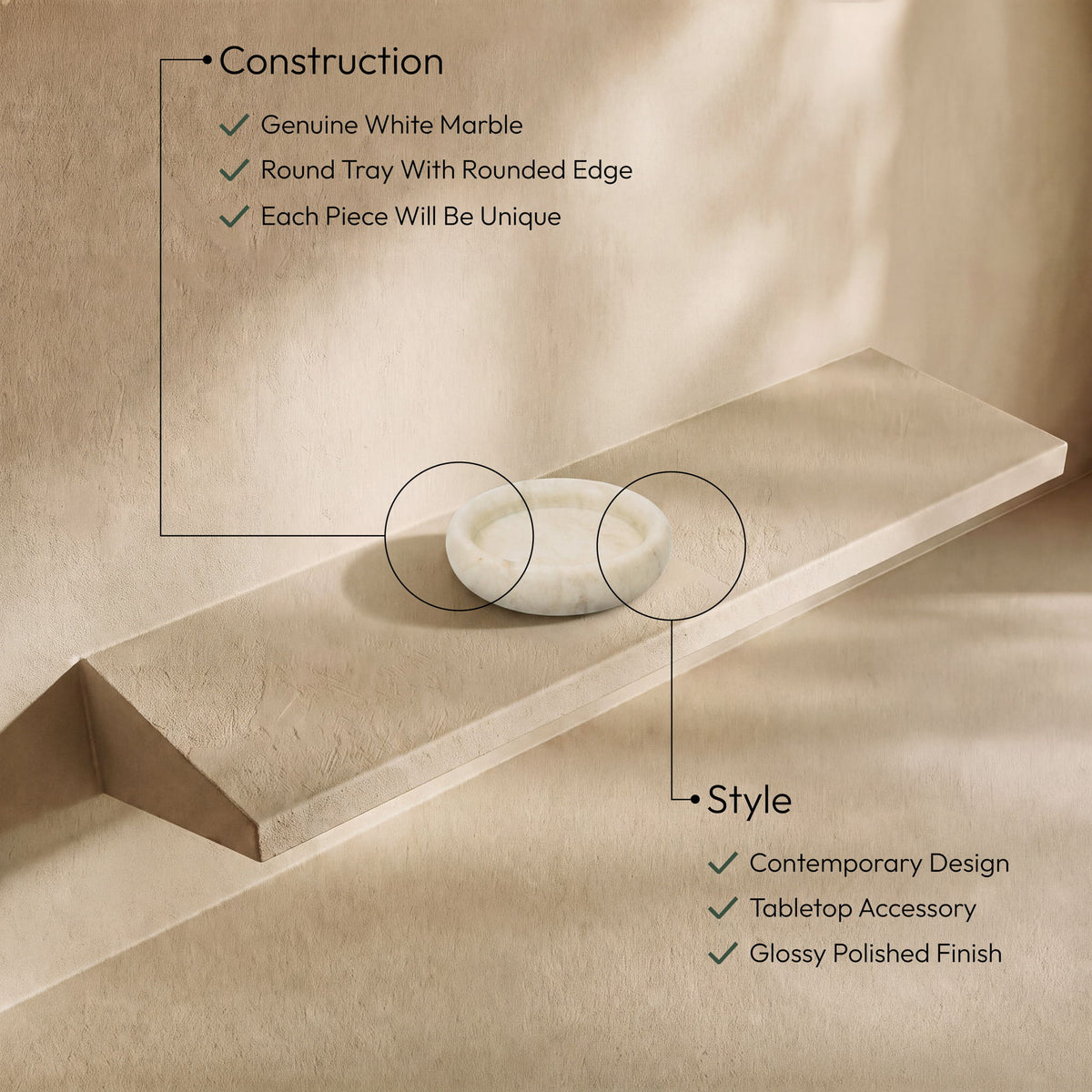 Orelia - Genuine Marble Tray