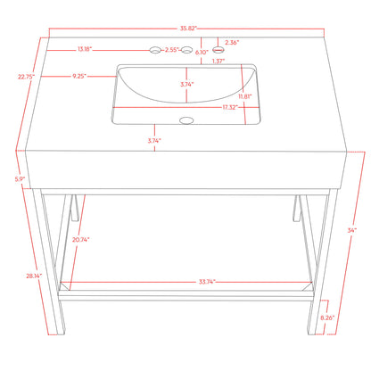 Marmo - Engineered Marble Bathroom Vanity With Chrome Base