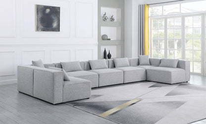 Cube - Linen 7 Piece Modular U-Shaped Sectional