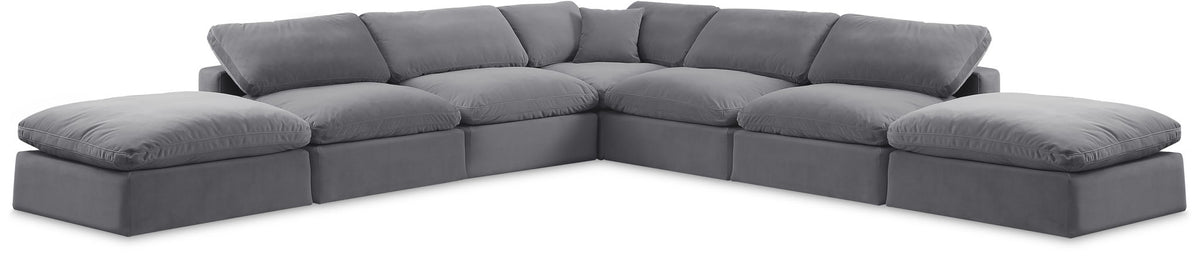 Comfy - 7 Piece Velvet Modular Corner Sectional