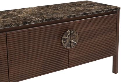 Varenna - 69" Genuine Marble And Acacia Wood Media Console