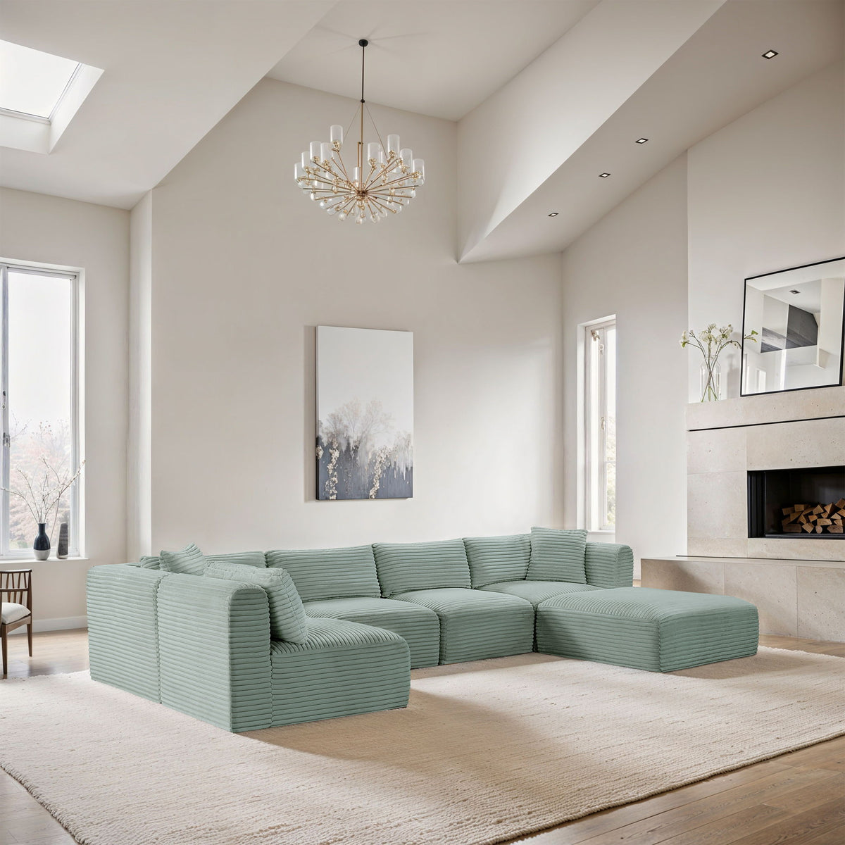 Shaggy - 6 Piece Modular U-Shaped Sectional