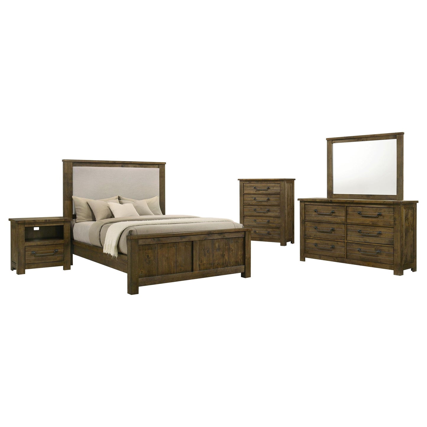 Doherty 5-piece Eastern King Bedroom Set Rustic Brown