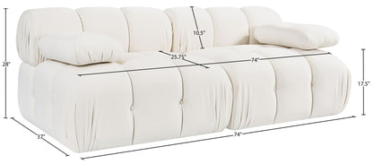 Orin - Velvet Performance Fabric Upholstered 2 Piece Modular Sofa