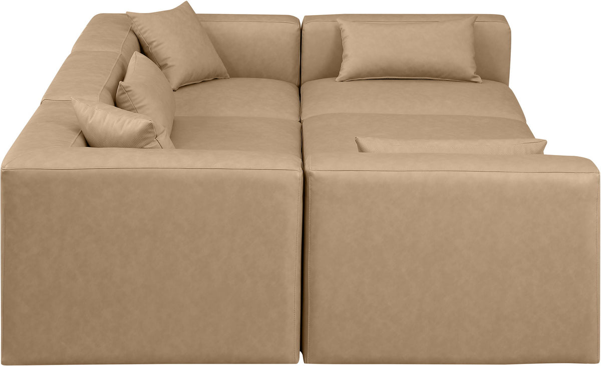 Cube - 6 Piece Modular Sectional - Tan