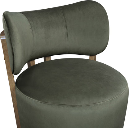 Elara - Velvet Upholstered Swivel Accent Chair - Stained Brown